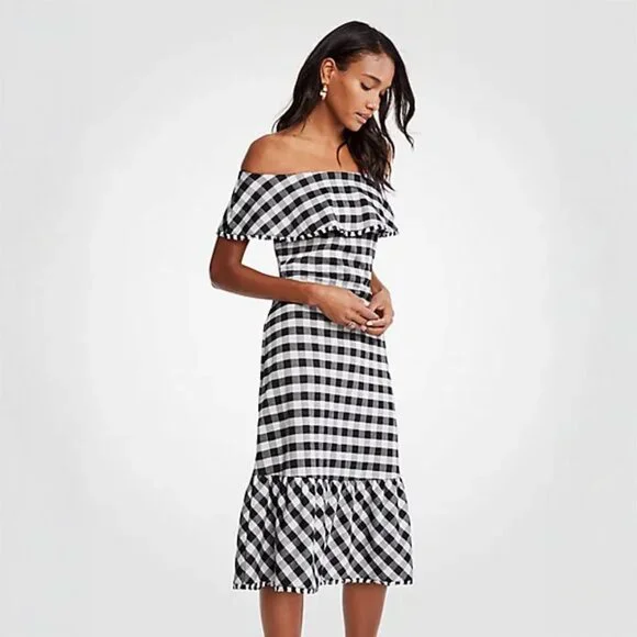 ann taylor off shoulder dress The One Embroidered Dress You Need.  The Blue Hydrangeas  A Petite  Fashion and Lifestyle Blog